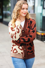 Load image into Gallery viewer, Taupe &amp; Sepia Leopard Print Color Block Cardigan
