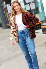 Load image into Gallery viewer, Taupe &amp; Sepia Leopard Print Color Block Cardigan
