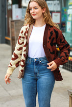 Load image into Gallery viewer, Taupe &amp; Sepia Leopard Print Color Block Cardigan
