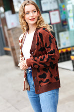 Load image into Gallery viewer, Taupe &amp; Sepia Leopard Print Color Block Cardigan
