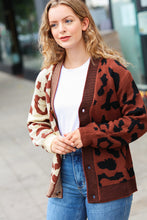 Load image into Gallery viewer, Taupe &amp; Sepia Leopard Print Color Block Cardigan
