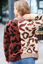 Load image into Gallery viewer, Taupe &amp; Sepia Leopard Print Color Block Cardigan
