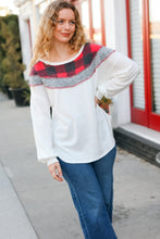 Load image into Gallery viewer, Pretty in Plaid Buffalo Plaid Hacci Outseam Top
