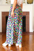 Load image into Gallery viewer, Stand Out Navy &amp; Green Abstract Print Smocked Waist Palazzo Pants
