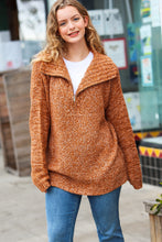 Load image into Gallery viewer, Perfectly You Two Tone Half Zip Collared Knit Sweater
