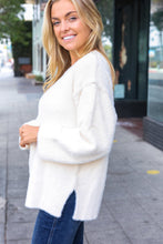 Load image into Gallery viewer, Classic Elegance Ivory Fuzzy Soft Knit Sweater
