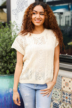 Load image into Gallery viewer, The Perfect Find Dolman Short Sleeve Crochet Sweater Top in Beige
