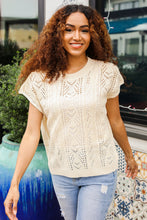 Load image into Gallery viewer, The Perfect Find Dolman Short Sleeve Crochet Sweater Top in Beige
