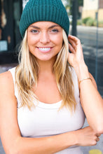 Load image into Gallery viewer, Cable Knit Beanie in Emerald
