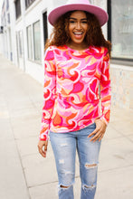 Load image into Gallery viewer, Find Love Red/Pink Fitted Floral Print Buttery Soft Knit Top
