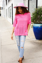 Load image into Gallery viewer, Can&#39;t Look Away Pink Heart Netted Crochet Sweater Top
