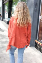 Load image into Gallery viewer, Everyday Rust Button Down Sharkbite Cotton Tunic Top
