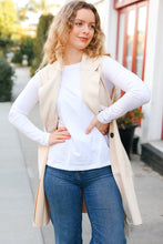 Load image into Gallery viewer, Back In Town Cream Faux Suede Trench Coat Vest
