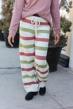 Load image into Gallery viewer, Holiday Vibes Rose &amp; Green Fleece Plaid Drawstring Jogger
