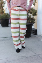 Load image into Gallery viewer, Holiday Vibes Rose &amp; Green Fleece Plaid Drawstring Jogger
