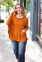 Load image into Gallery viewer, Rust Hacci Dolman Pocketed Sweater Top
