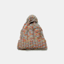 Load image into Gallery viewer, Contrast Cable-Knit Hat with Pompom (multiple color options)
