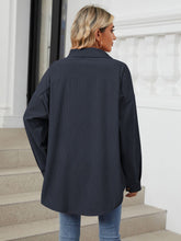 Load image into Gallery viewer, Collared Neck Long Sleeve Dropped Shoulder Shirt (multiple color options)
