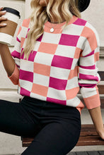 Load image into Gallery viewer, Color Block Round Neck Sweater
