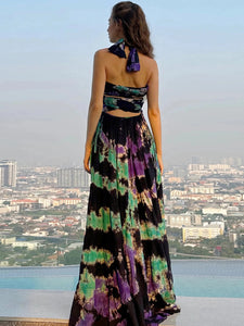 Tied Tie-Dye Sleeveless Dress (multiple color options)