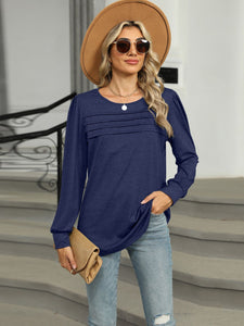 Round Neck Long Sleeve Top (multiple color options)