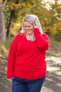 Leah Long Sleeve Top - Red