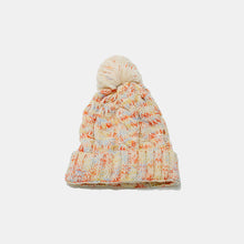 Load image into Gallery viewer, Contrast Cable-Knit Hat with Pompom (multiple color options)
