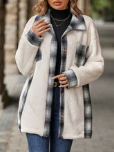 Load image into Gallery viewer, Plaid Contrast Dropped Shoulder Coat (multiple color options)
