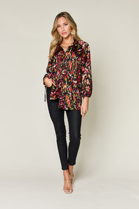 Printed Button Up Long Sleeve Shirt (multiple color options)