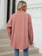 Load image into Gallery viewer, Collared Neck Long Sleeve Dropped Shoulder Shirt (multiple color options)
