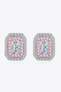 All Eyes On Her 1 Carat Moissanite and Zircon Contrast Geometric Stud Earrings