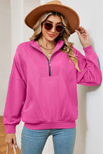 Load image into Gallery viewer, Half Zip Dropped Shoulder Sweatshirt (multiple color options)
