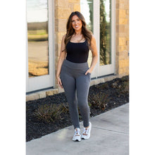 Load image into Gallery viewer, Charcoal Full Length Leggings with Pockets  - Luxe by Julia Rose®
