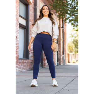 Navy Full-Length with Pocket Leggings - Luxe by Julia Rose®