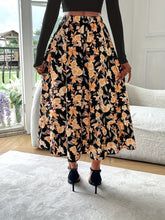 Load image into Gallery viewer, Floral Elastic Waist Midi Skirt
