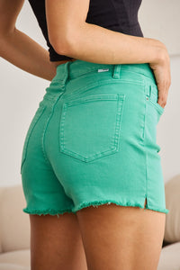 RFM "Essential" Tummy Control High Waist Denim Shorts in Caribbean