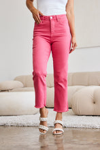 Load image into Gallery viewer, RFM &quot;Dylan&quot; Tummy Control High Waist Straight Leg Cropped Raw Hem Jeans in Sunkissed

