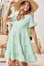 Load image into Gallery viewer, Ruffled Hem Short Sleeve Tiered Dress
