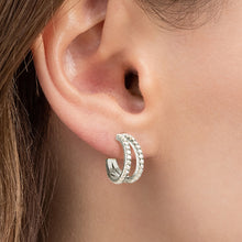 Load image into Gallery viewer, Moissanite 925 Sterling Silver C-Hoop Earrings (silver or gold)
