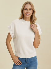 Load image into Gallery viewer, Mock Neck Short Sleeve Sweater (multiple color options)
