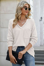 Load image into Gallery viewer, Exposed Seam V-Neck Long Sleeve Top (multiple color options)
