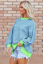 Load image into Gallery viewer, High-Low Striped Long Sleeve Sweatshirt (2 color options)
