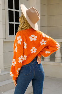 Floral Open Front Fuzzy Cardigan (multiple color options)