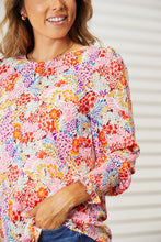 Load image into Gallery viewer, Floral Print Long Puff Sleeve Blouse
