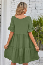 Load image into Gallery viewer, Mandy V-Neck Flounce Sleeve Tiered Dress (multiple color options)
