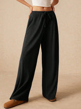 Load image into Gallery viewer, Ribbed Drawstring Wide Leg Pants (multiple color options)
