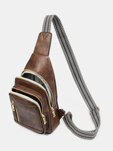 PU Leather Adjustable Strap Crossbody Bag (multiple color options)