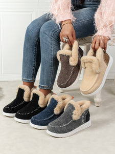 Furry Suede Round Toe Flat Sneakers (multiple color options)