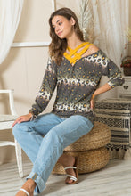 Load image into Gallery viewer, Leopard Long Sleeve Top with Braided Strap (multiple color options)
