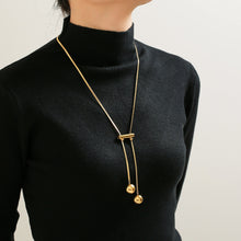 Load image into Gallery viewer, 18K Gold-Plated Titanium Steel Hollow Bead Necklace
